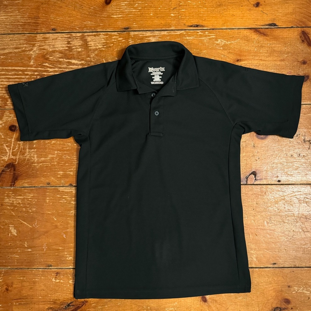 Vertx Men's Coldblack Short Sleeve Black Performance Polo, Size Small